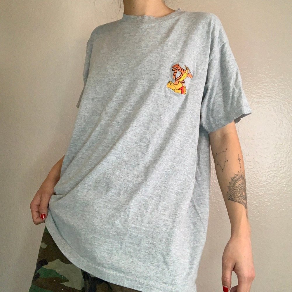 Vintage Pooh Bear + Tigger Embroidered T-shirt